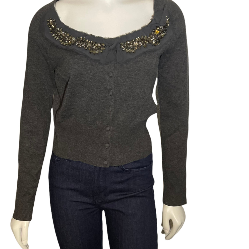 I.N.C international gray cardigan with rhinestones S grannycore,  granny sweater